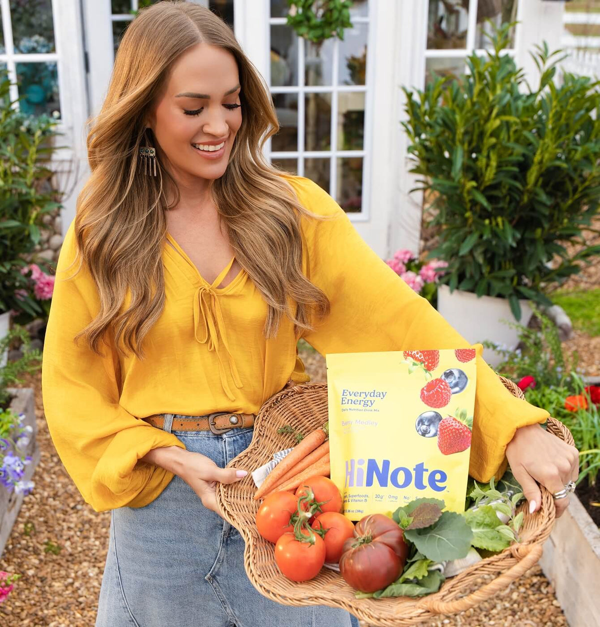 HiNote founder Carrie Underwood in her garden